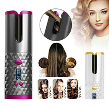 Load image into Gallery viewer, LCD Cordless Auto Rotating Ceramic Hair Curler