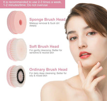 Load image into Gallery viewer, Facial Cleansing Brush With 3 Interchangeable Heads