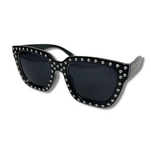 Load image into Gallery viewer, Black Rhinestone Oversized Eye Sunglasses
